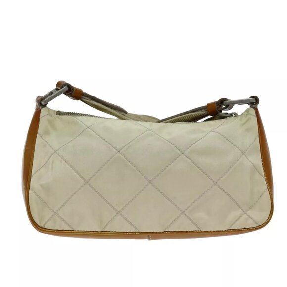 PRADA Shoulder Bag Nylon Enamel Beige Brown Auth - Picture 3 of 16